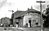 The only known photo of the SA&amp;AP depot in Elmendorf.&nbsp; The photo has the station agent and his wife posing out front of the depot.<br />\n<br />\nPhoto (090-0494) from the&nbsp;University of Texas, San Antonio,&nbsp;Institute of Texan Cultures. &nbsp;Used with permissions.